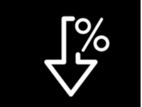  downward arrow representing percentage decrease